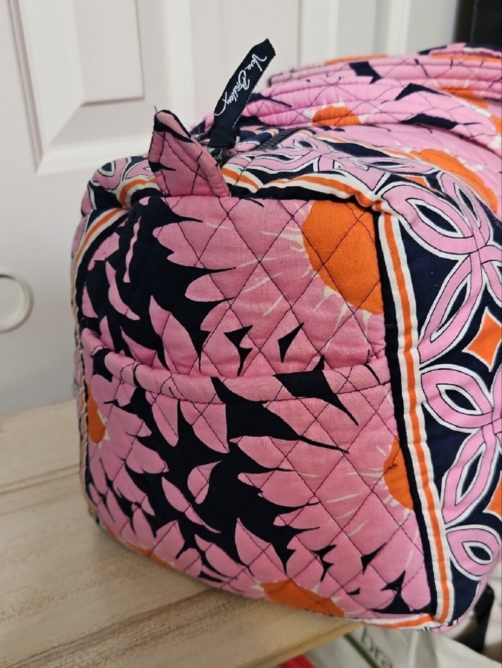 Vera Bradley EUC Quilted Floral Duffel in Pink & Blue - Picture 2 of 8